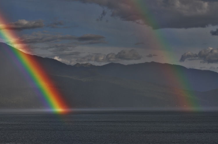 rainbow over the lake